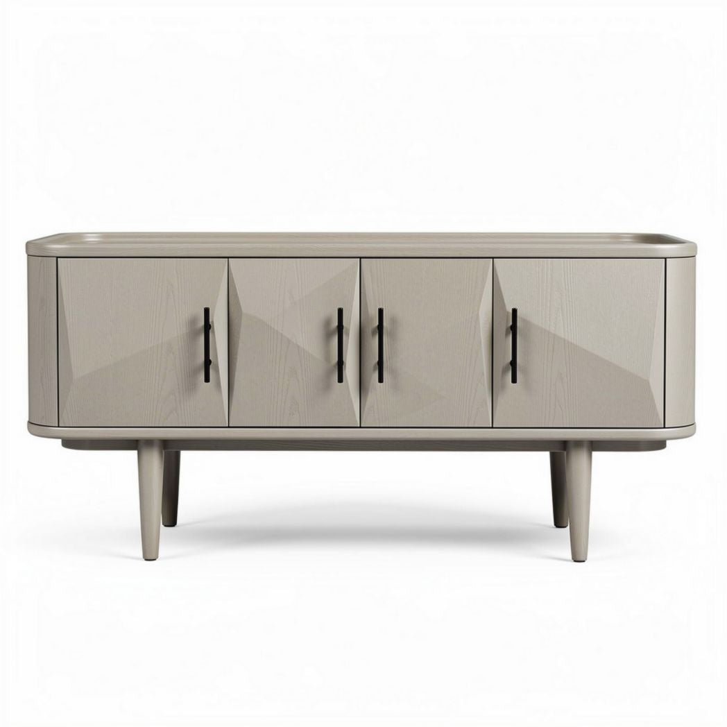 Buffet en bois avec quatre portes en finition grise 150 x 45 x 70cm