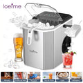 Acier inoxydable Machine à glaçons 12kg/24h, 1.2L, 9 glaçons en 6min, autonettoyante, poignée et support inclus, argentée(Argent)