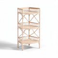 Étagère en rotin de trois niveaux pour rangement intérieur 40 x 30 x 100cm