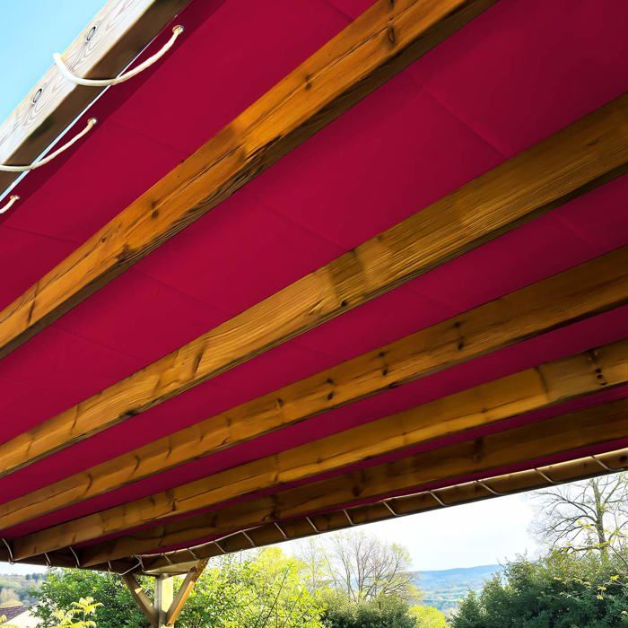 TECPLAST Toile Pergola Rouge Bordeaux 2,5x3 m LP506PR - Garantie 5 ans - Bâche Pergola ou Tonnelle étanche en PVC pour terrasse(Beige foncé/2 x 3 m)