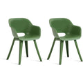 Chaises de jardin - KETER - AKOLA - Lot de 2 en résine - Gris olive - Dossier ergonomique(Gris olive)