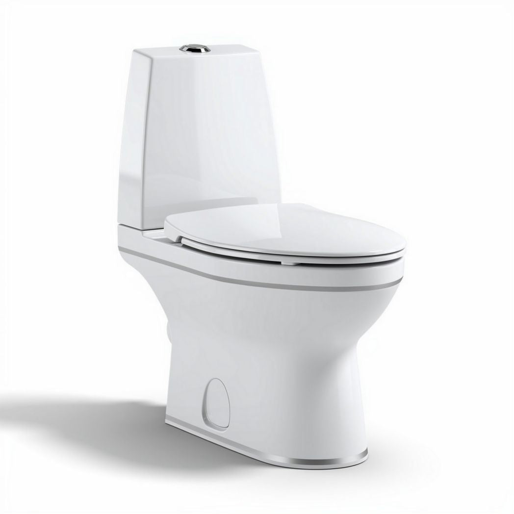 Toilette en céramique blanche avec système à chasse d'eau intégrée 70 x 40 x 80cm