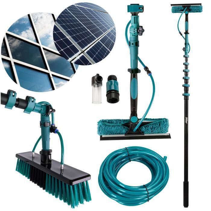 Sillar Perche télescopique avec système d'alimentation en eau intégré pour le lavage des vitres et du photo - 7,37mvoltaïque(Longueur : 7 m)