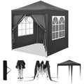 WOLTU Tonnelle 2x2m, Pergola Pliante, Barnum avec 4 Parois Latérales, Hauteur Réglable, Gazebo Imperméable, Anti-UV, Anthracite(Anthracite)