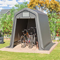 Abri de jardin pas cher 4.5 m² - 183x245x217 cm avec porte roulant, ouvertures d'aération, tente de stockage étanche extérieur, gris(183 x 245 x 217 cm / 4.5 m²)