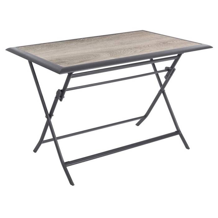 Table de jardin pliante rectangulaire Azua gris smoke 4 places en aluminium traité époxy - Hespéride(Gris/2 places)