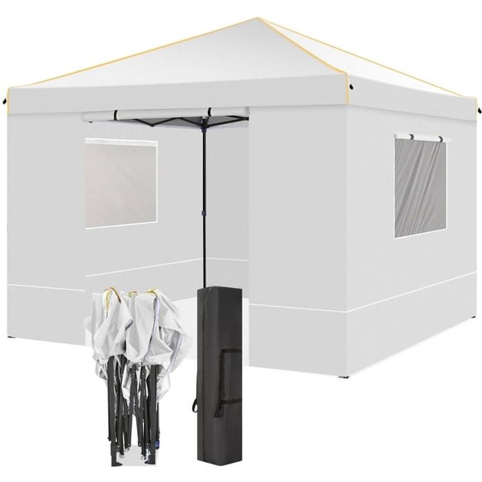Tonnelle Pliante 3x3 Imperméable Professionnel Tente de Reception,Blanc(Blanc)