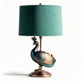 Lampe décorative en forme de paon avec abat-jour vert 30 x 20 x 50cm