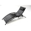 LIMEA - Lot de 2 transats ajustables noirs avec coussin(Noir)