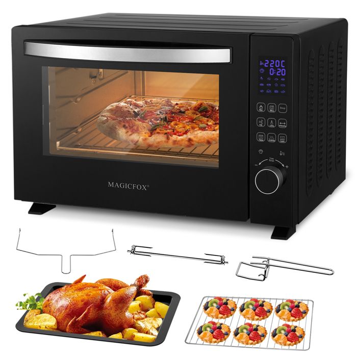 Four électrique Numérique à Commande tactile, avec 10 programmes prédéfinis, Porte double vitrée, Tournebroche, Programmable 230°(KR-H46D5RCL-46L)