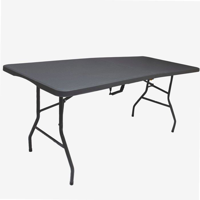 Table pliante rectangulaire grise 180 x 74 x 74 cm(180 x 74 x 74 cm)