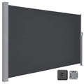 Store Latéral 180 x 350 cm, Brise-Vue Rétractable, Auvent extérieur, Résistant aux Intempéries, Gris Anthracite(Noir Anthracite/160 x 400 cm)