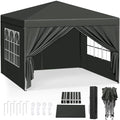 WOLTU Tonnelle de Jardin, Tente Pliante, Auvent Imperméable, Protection du Soleil UV 50+, Hauteur Réglable 3x3m, Gris(Anthracite)