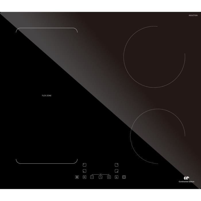 CONTINENTAL EDISON Table induction 4 zones  CETI4ZFLEX3  - Flex  - 7200W -  4 boosters - noir(4 feux)