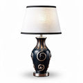 Lampe de table en céramique bleue avec abat-jour en tissu blanc 25 x 25 x 40cm