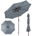 Parasol de Jardin Déporté Inclinable COSTWAY - 24 Lumières LED - Dia.3x2,5M - Structure en Métal Robuste - Anti-UV - Gris(Beige/Diamètre : 300 cm/24 LED)