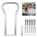 Rampe De Piscine 42.1x19.7in Aluminium Antidérapant, Barre Murale avec Embases, 100kg, Pour Piscine, Spa, Quai, Kit complet inclus(42)