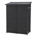 Abri-bûches couvert acier 185 x 130 x 70 cm noir(145 x 143 x 70 cm)