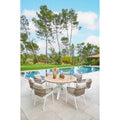 Lot de 2 fauteuils de jardin Oriengo taupe  blanc en aluminium et mailles tressées - Hespéride(Taupe)
