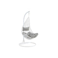 Fauteuil suspendu en résine tressée - Blanc avec coussins gris - OROSI de MYLIA(Blanc)