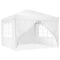 Tonnelle de Jardin 3x3m Tente Pavillon de Jardin Pliante pour Exterieur,imperméable avec 4 Côtés,Blanc(Blanc)