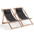 Lot de 2 chiliennes eucalyptus noir Socoa - Oviala(Noir)