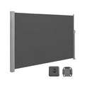 Paravent extérieur rétractable - SONGMICS - 160 x 400 cm - Gris Anthracite - Brise-vue protection vie privée(Gris anthracite/160 x 350 cm/Acier)