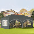 WOLTU Tonnelle de Jardin,Pergola Pliante,Barnum,3x6m avec 6 Parois Latérales,Hauteur Réglable,Imperméable,Protection de UV,Gris(Bleu)