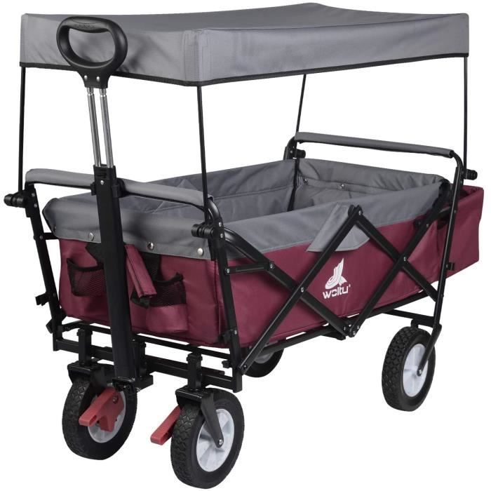 Chariot de manutention pliable WOLTU - Fuschia - Capacité de charge 80kg(Fuschia)