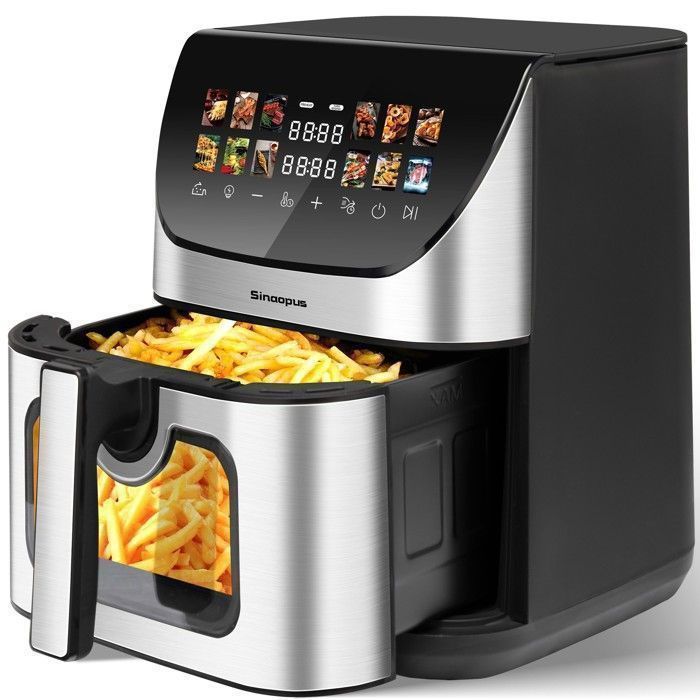 Friteuse XXL 8,5L Air Fryer avec Fenêtre de Visualisation  Écran Couleur, 12 Programmes, 1800W, Nettoie Facilement, Noir(8/1800W)