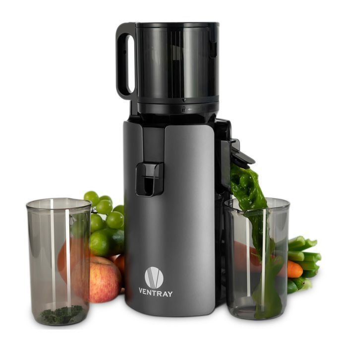 Extracteur de jus à froid - VENTRAY - Grande goulotte 120mm -Nettoyage facile - 250W 1.2L - Noir(Noir)