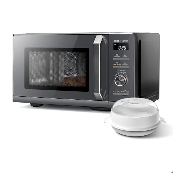 Micro-ondes combiné pose libre TOSHIBA MW3-AC26SFI(MG)-900W+Grill 1000 W+Convection 2100W - Friteuse - 26L - Gris morandi(Inverter et 26 L gris gril 7-en-1/900 W)