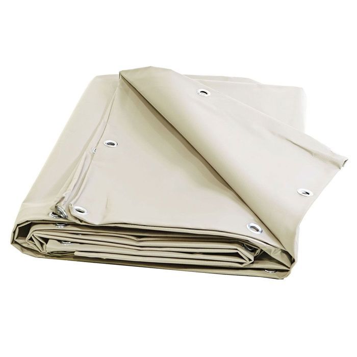 TECPLAST Bâche pour Carport Ivoire 3x3 m XP640CP - Garantie 10 ans - Toile PVC étanche pour abri de voiture - Made in France(Ivoire/10 x 12 m)