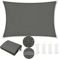 WOLTU Voile d'Ombrage Imperméable,Toile Parasol Protection Solaire et Rayons UV,pour Balcon,Terrasse,Camping,4x5m,Gris foncé(2 x 2 m)