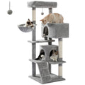 PAWZ Road Arbre à Chat xl Coussin Amovible, Poteau Griffoir, Condo double large pour les gros chats, 143cm Gris(Gris)
