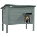 Maison pour chats - PawHut - avec toit ouvrable - surélevée - isolée avec toit asphalte - 85 x 50 x 68,5 cm - gris foncé et noir(Gris)