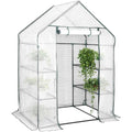 WOLTU Serre de Balcon-Jardin-Terrasse en PE, Serre à tomate avec porte, Cadre en acier, 143x73x195cm(Blanc)