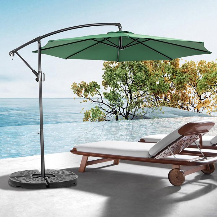 Parasol - Gutent - Double face rectangulaire - Vert foncé - Mât déporté - 294x294cm(Bleu)