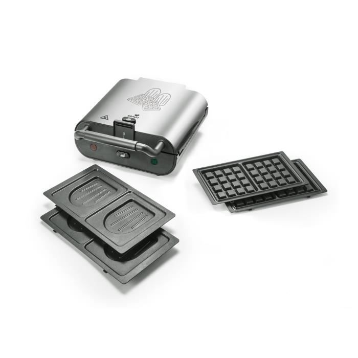 SENYA Gaufrier - Appareil à croque monsieur 2 empreintes - 800W - Duo Waffles(2 plaques)