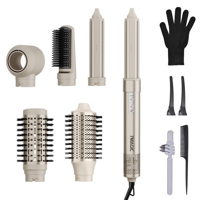 Brosse soufflante haute vitesse - MCURO - 6 en 1 1500W - 3 Vitesses  3 Températures - Thermostat intelligent - Soin Cheveux - Doré(Doré)