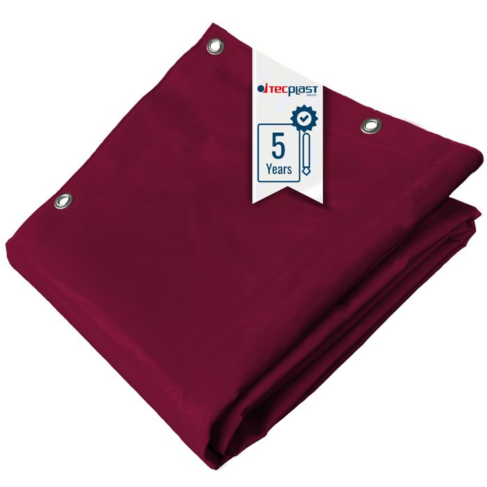 TECPLAST Bâche Jardin 3x6 m LP506JD Rouge Bordeaux - Garantie 5 ans - Bâche PVC étanche - Résistance Anti-UV(Rouge bordeaux/1)