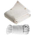 TECPLAST Pack Toile Pergola Blanc Crème 3x4 m + Sandow Blanc 20m - Bâche Pergola prête à poser LP640PR Garantie 8 ans(Blanc crème/Sandow blanc)