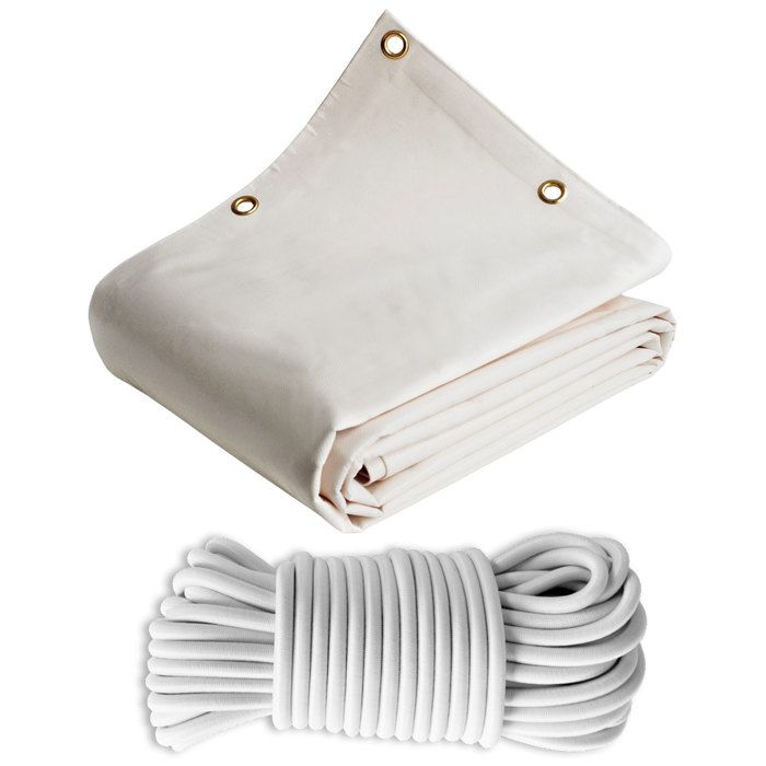 TECPLAST Pack Toile Pergola Blanc Crème 3x4 m + Sandow Blanc 20m - Bâche Pergola prête à poser LP640PR Garantie 8 ans(Blanc crème/Sandow blanc)